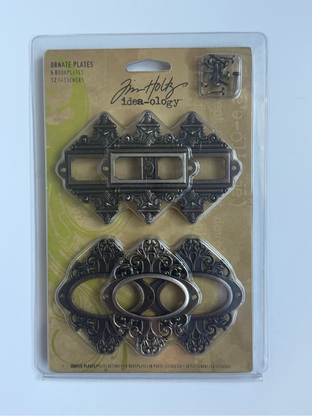NEW Tim Holtz Idea-ology 6 Ornate Plates w/Fasteners SEALED PACKAGING